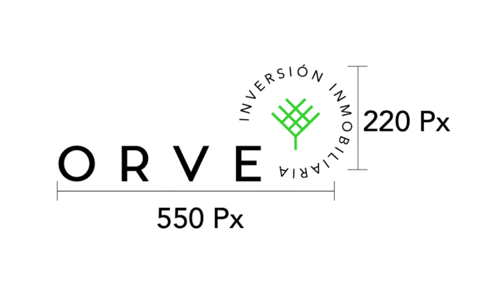 Medidas máximas del logo de Grupo Orve