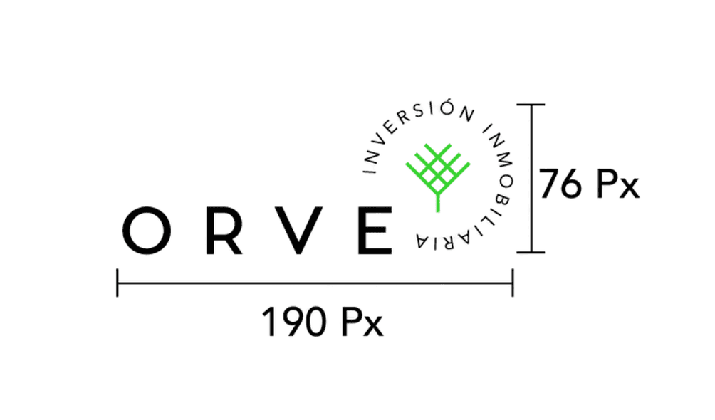 Medidas mínimas del logo de Grupo Orve