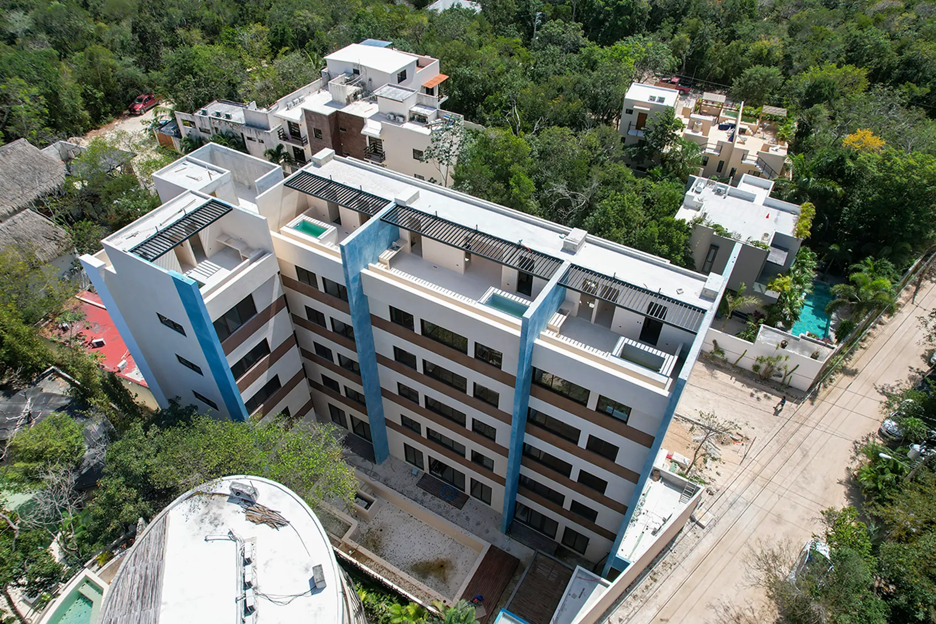 Vista aérea del departamento de Tulum Ha